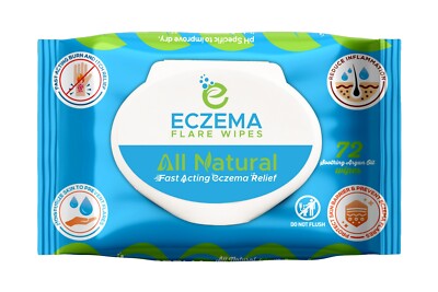 Eczema Flare Wipes  - All-Natural Fast Acting Eczema Relief, 72 ct.