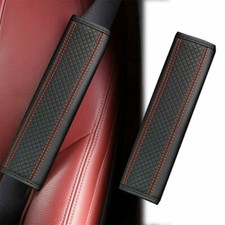 2Pcs Car Seat Belt Cover Black Red Strap Pad Shoulder Comfort Cushion Harness
