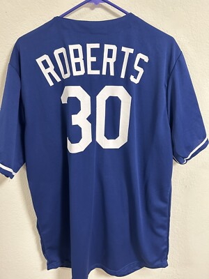 LA Dodgers Mens Jersey XL Extra Large Dave Roberts 30 Blue BMW