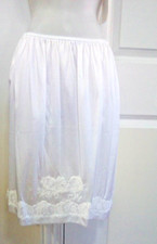 12 Slip with Embroider Bottom 19" Long / WHITE sz Medium