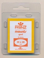 Prinz Scott Stamp Mount Size 25/28mm - CLEAR (Pack of 40) (25x28 25mm)  PRECUT