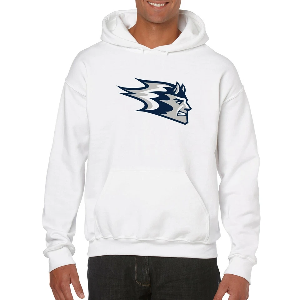 Wisconsin-Stout Blue Primary Logo Hoodie - White - Image 4 of 4