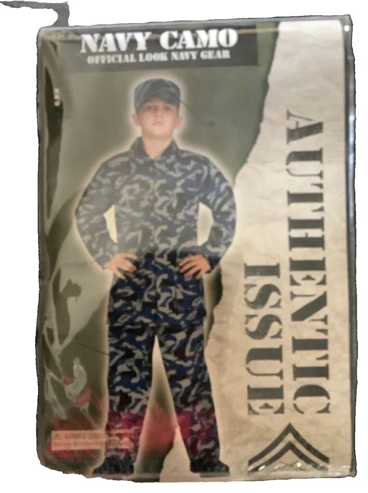 2pc NAVY Camuflaje Fatiga Camuflaje Uniforme Azul Sello Halloween Disfraz Niño S 4-6 Foto 3 de 4