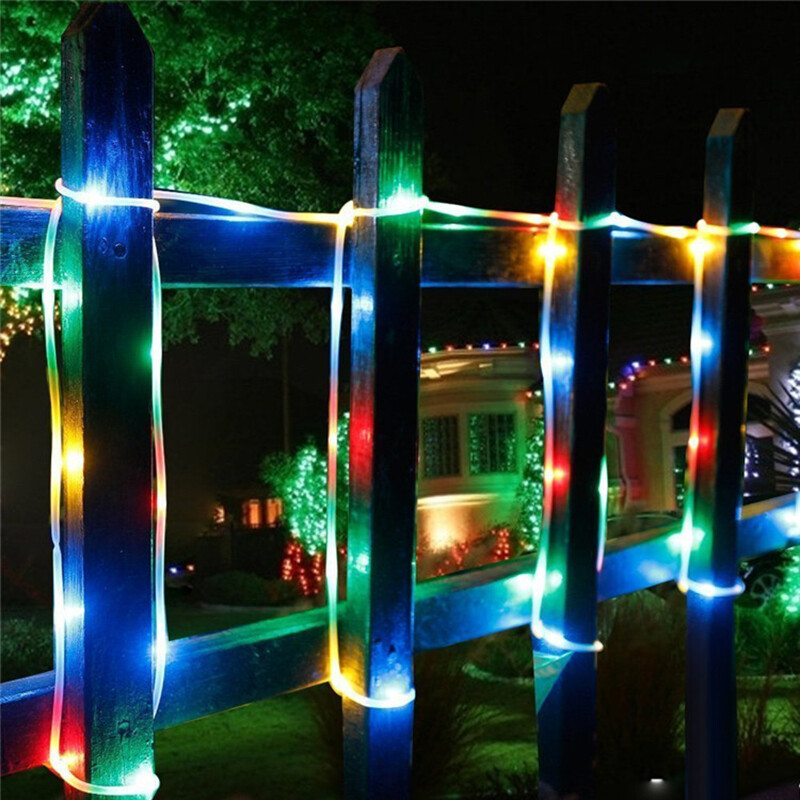 Image 61 - 8 Modes 100 LED Solar Powered Outdoor Tube Copper Wire Fairy Rope String Lights