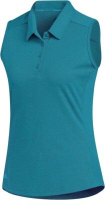 NEW adidas Advantage Womens Sleeveless Polo Teal X Small tennis golf