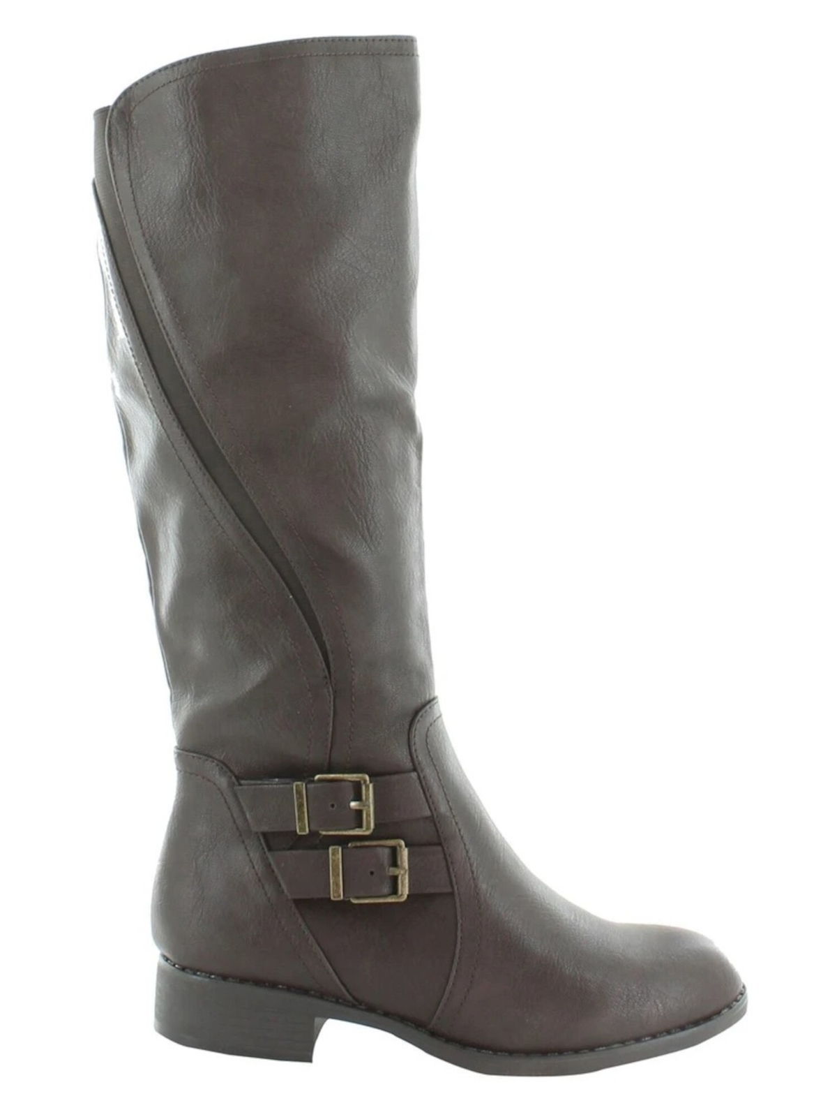 STYLE & COMPANY Womens Gray Milah Almond Toe Block Heel Riding Boot 6.5 M