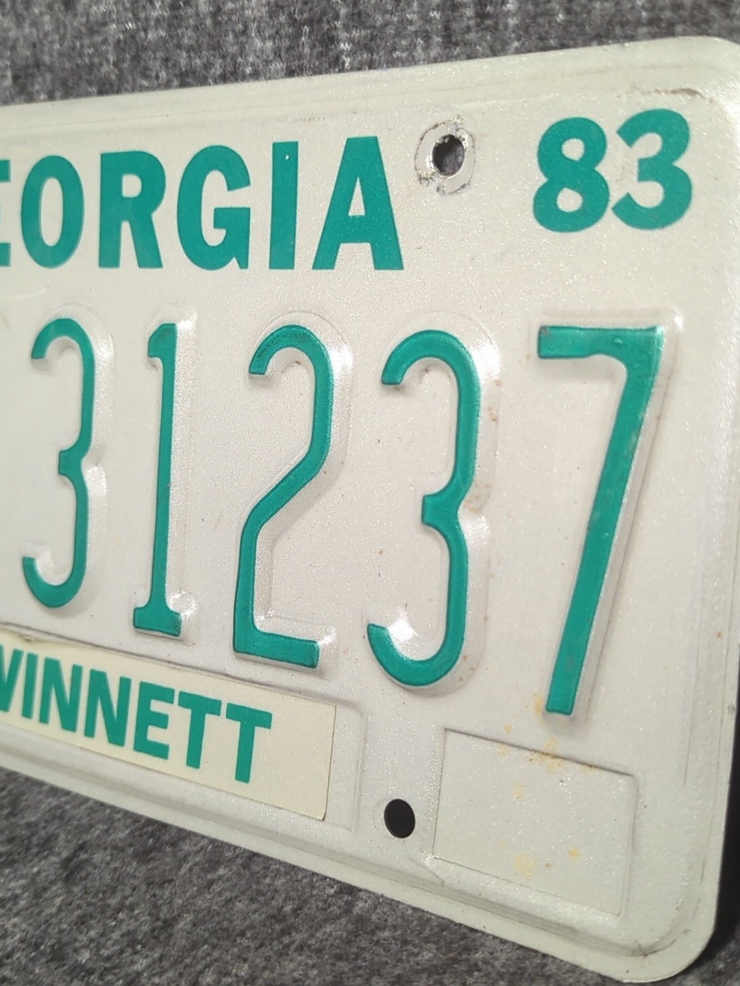 1983 Car Tag License Plate QG 31237 County Original
