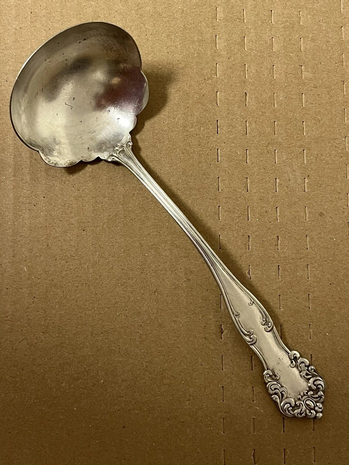Antique W.H. ROGERS AA1 Plainfield NJ SILVERPLATE LARGE SOUP LADLE