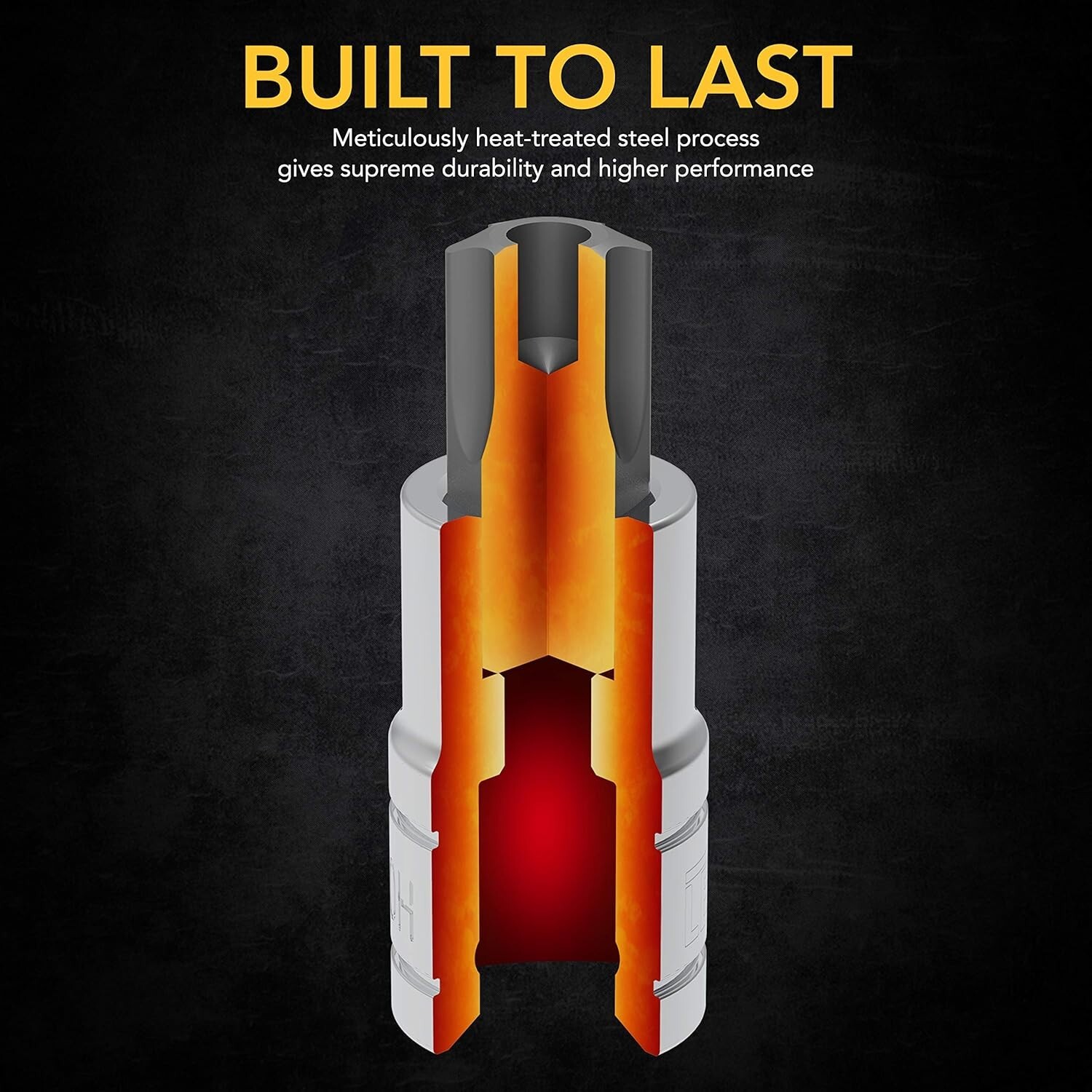 13-Piece Torx Bit Socket Set Solid & Tamper Proof T8-T60 Premium S2 Alloy Steel
