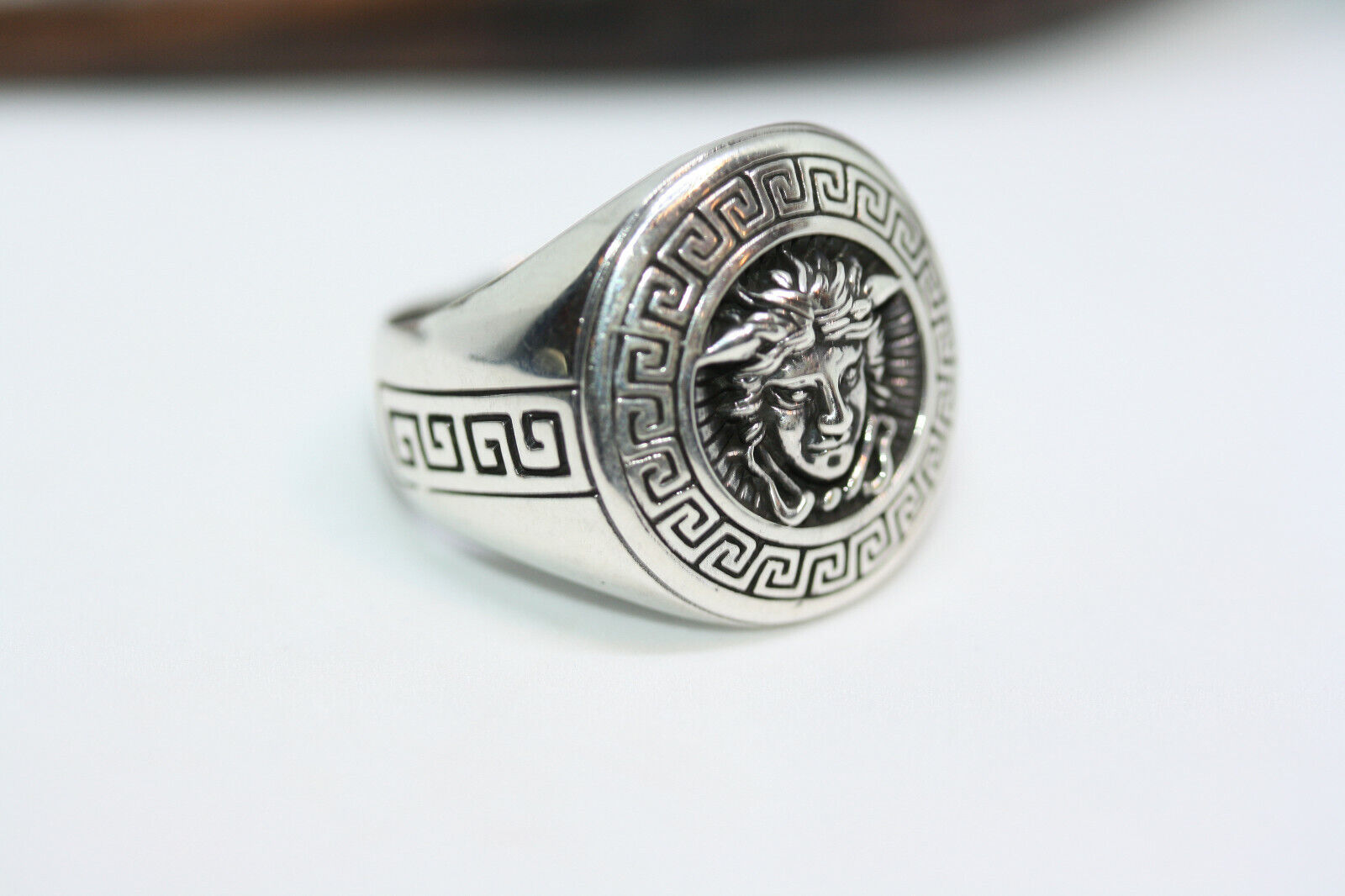 14k/18k Solid Gold Versace Style Medusa Ring | Uverly - UVERLY