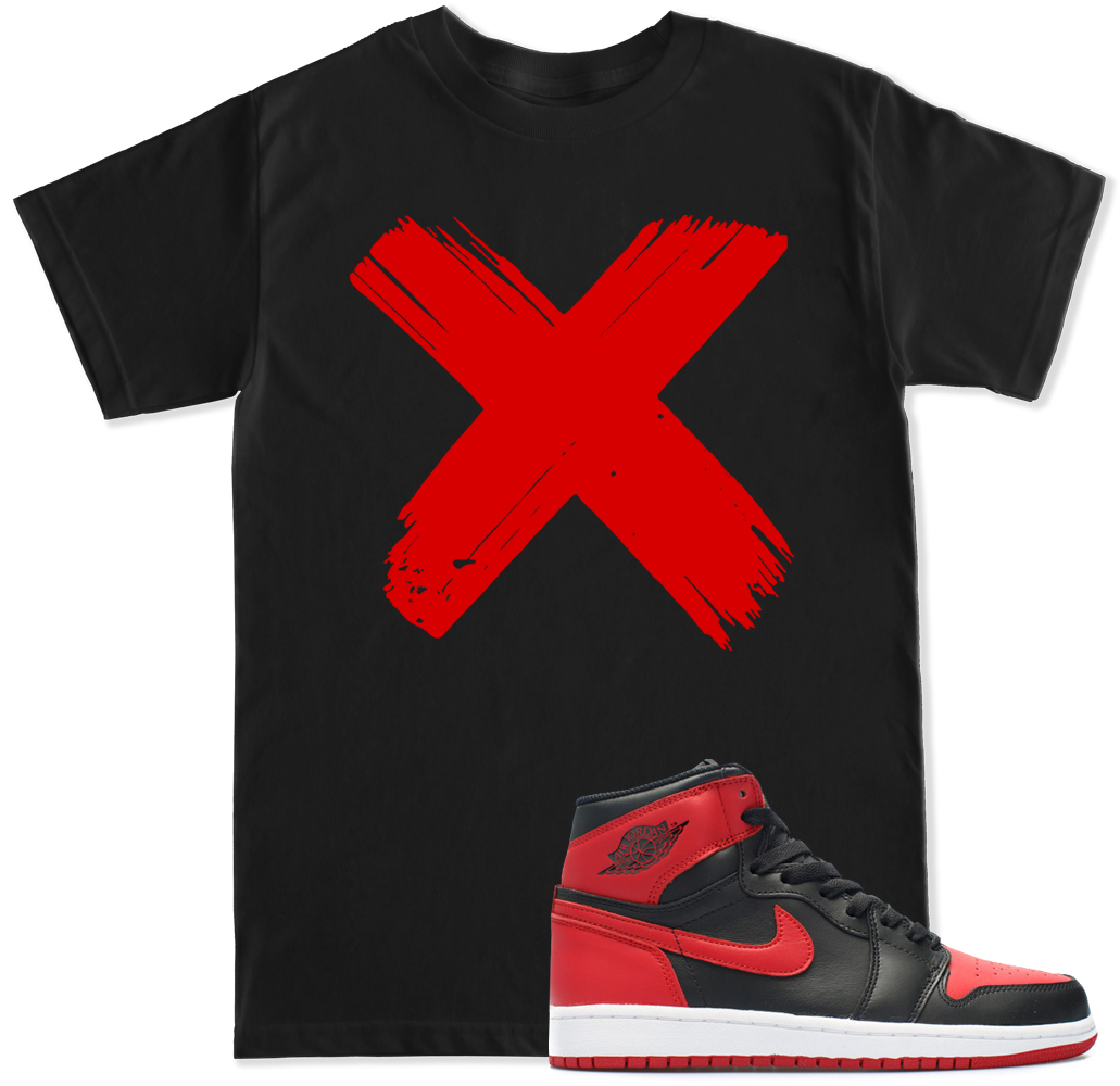 Nike Air Jordan 1 Bred Tシャツ Banned Banned X T Shirt to match with Air Js RETRO 1 RED OG BRED