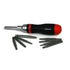 Multi Bit Ratcheting Screwdriver Set Phillips, Star, Slotted, Hex, Square & Nut