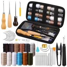 Leather Sewing Kit Upholstery Repair Kit 48pcs Leather Stitching Kit with Awl