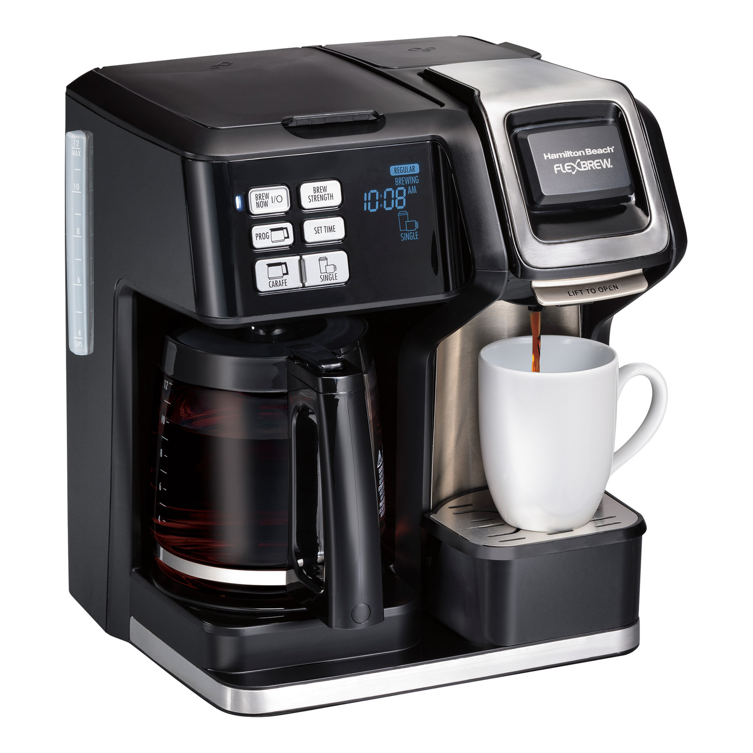 Hamilton Beach Flexbrew 2-Way Single Serve Coffee Maker, 12 Cup, K-cup, NEW