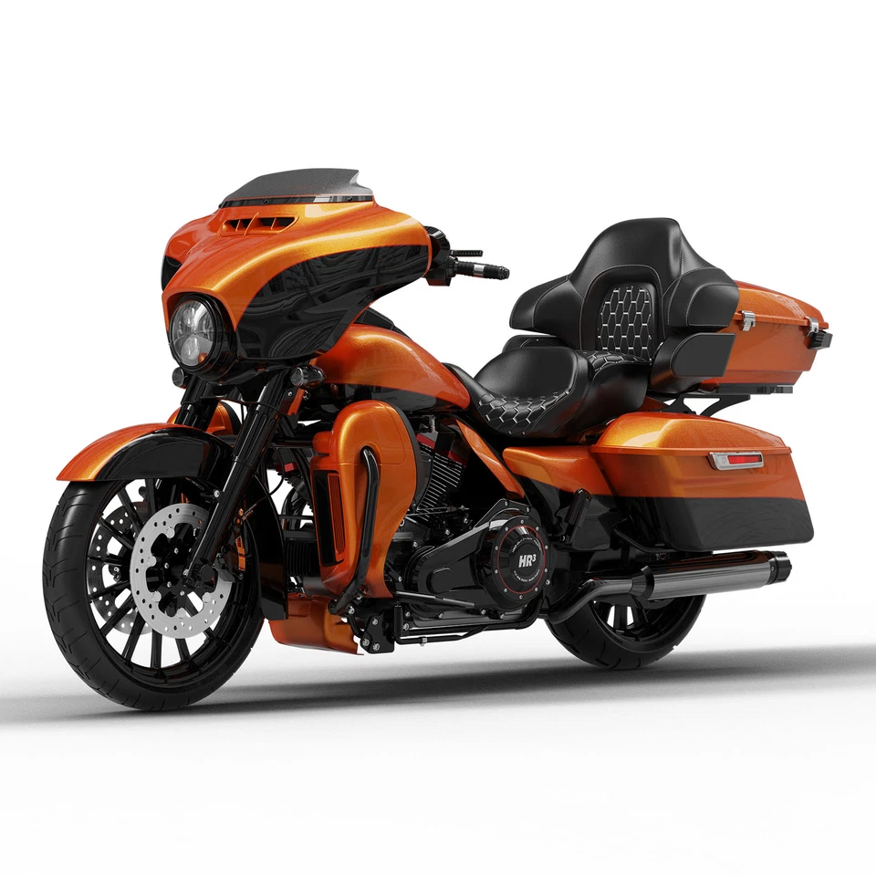 Kit de carrocería de carenado apto para Harley Electra Glide FLHT 14+ whisky ámbar/negro vivo Foto 2 de 4