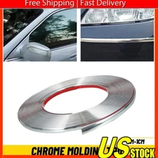 10mm Chrome Trim Molding Strip Car Door Window Bumper Side Trime Protector 16FT