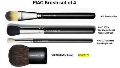 MAC Brush Set of 4   Brand New & Authentic   Retail $172   Must-Have!
