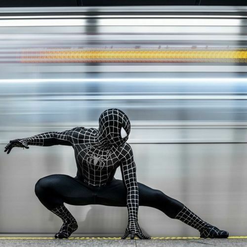 Black Venom Spiderman Cosplay Kostüm Spider-Man Zentai Anzug für Erwachsene/Kinder - Bild 1 von 12