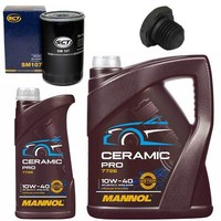MotoröL Filter Set Mannol 10W-40 6 Liter + Schraube FüR Opel Senator A Monza A