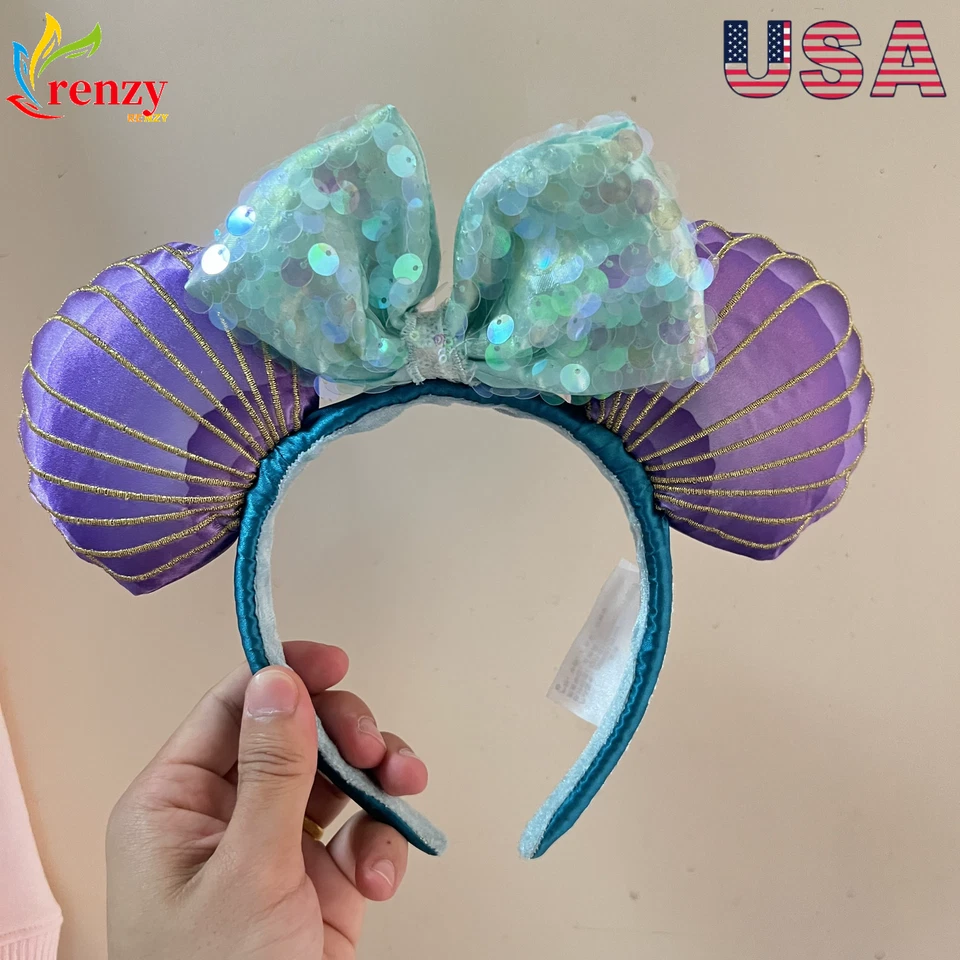 Diadema Iridiscente Púrpura Ariel Fiesta Parques Disney Orejas de Minnie Limitada Foto 2 de 4