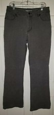 CHICOS PLATINUM gray Stretch Beaded Embroidered flare Leg Jeans Pants 12