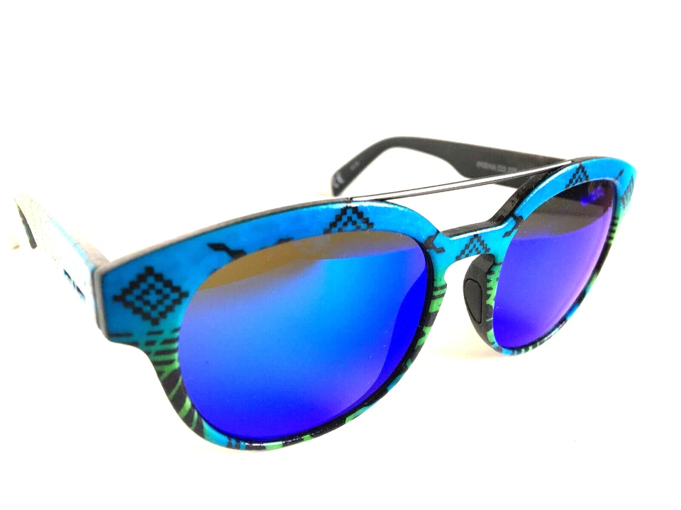 Новые мужские солнцезащитные очки Italia Independent синие круглые кожаные - Изображение 4 из 4