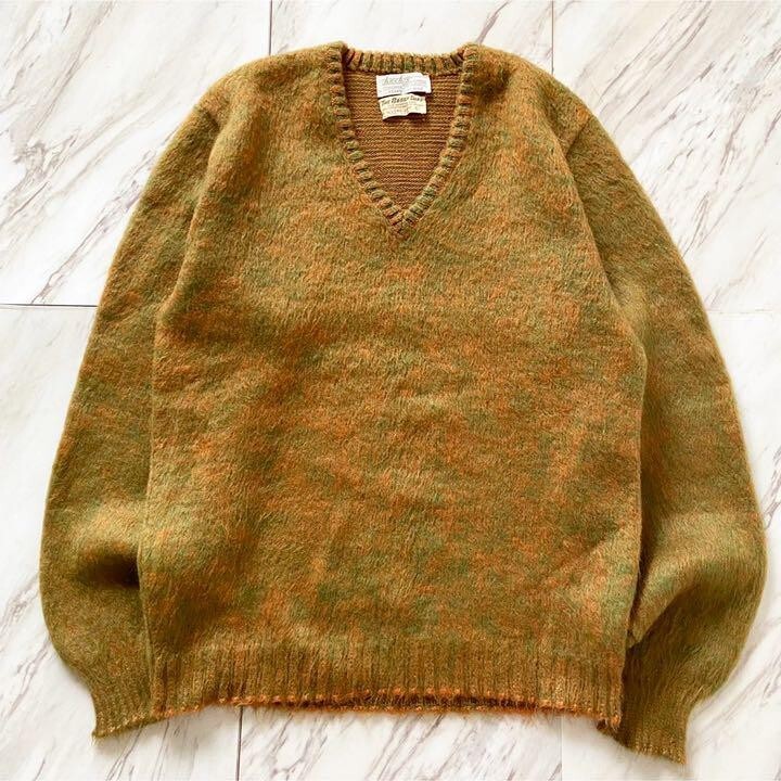 Used 50s Mohair Sweater L Orange Lime Green USA Vintage | eBay
