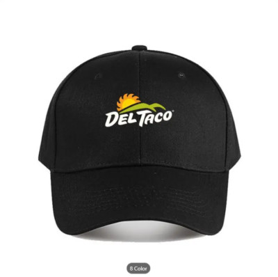 Del Taco Black  Baseball Cap Hat Mexican Fast Food Printed One Size Fits All New