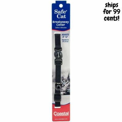 Safe Cat  Adjustable Snag-Proof Nylon Breakaway Collar, Black