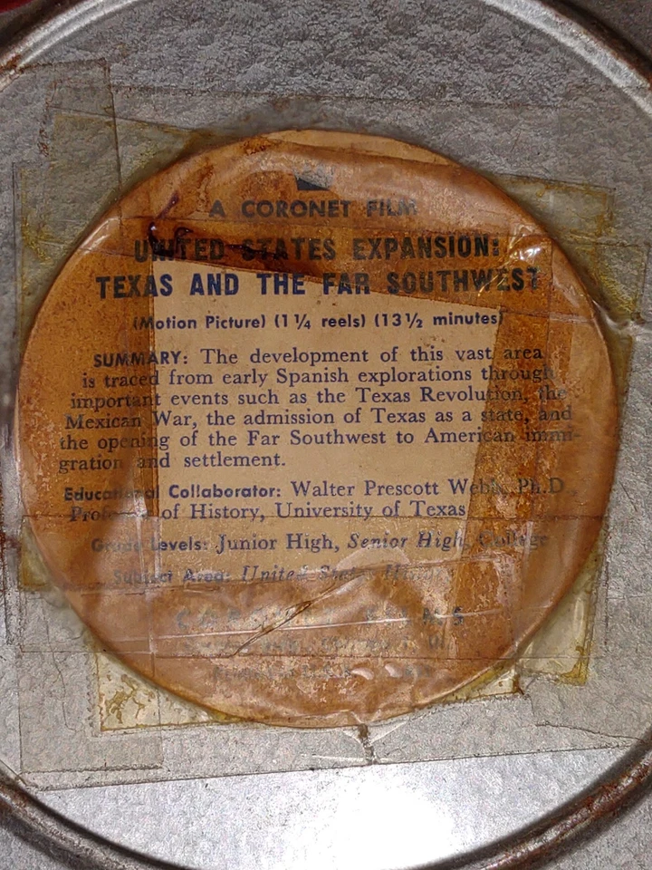 Carrete de 16 mm TEXAS History 10" expansión de EE. UU. películas coronetas de colección medios Foto 3 de 4