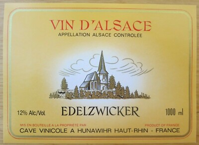 Wine label FRANCE SYLVANER Alsace Reser C Wineries at HUNAWIHR wine labels