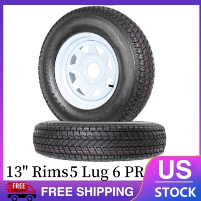 2 Pack ST175/80D13 Trailer Tires and 13