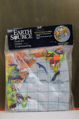 Earth Source 16'' Inflatable World Earth Ball Animal Globe #141