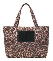 Seidenfelt Manufaktur Evenes Big Tote Schultertasche Leo Pattern Braun Neu
