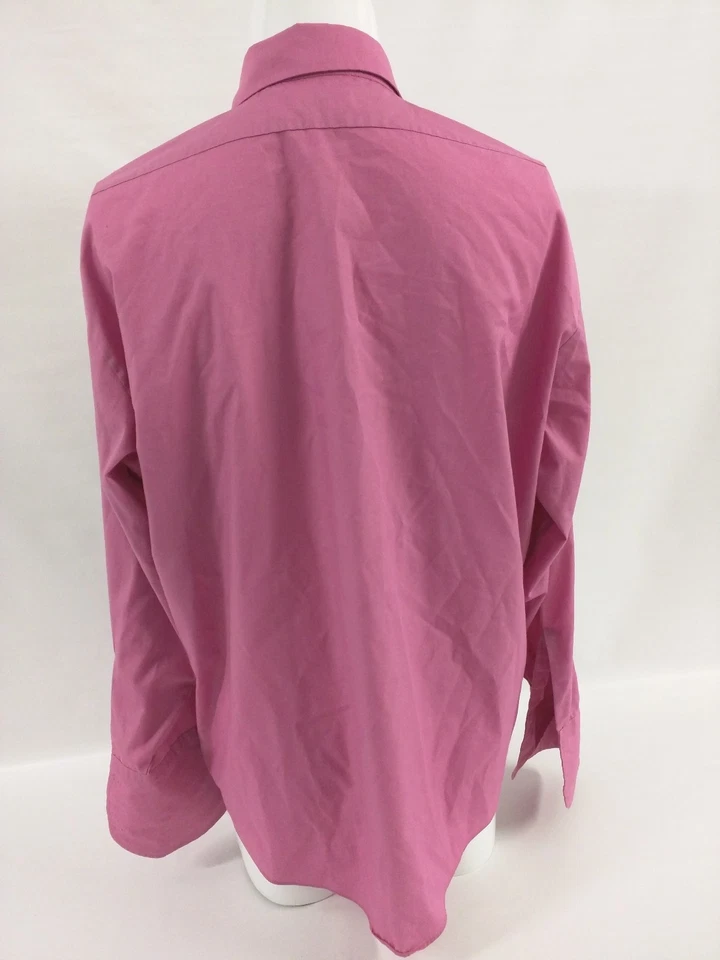 Винтажная мужская розовая рубашка 1970-х Lancer California с длинным рукавом и откидными манжетами размер XL - Изображение 3 из 4