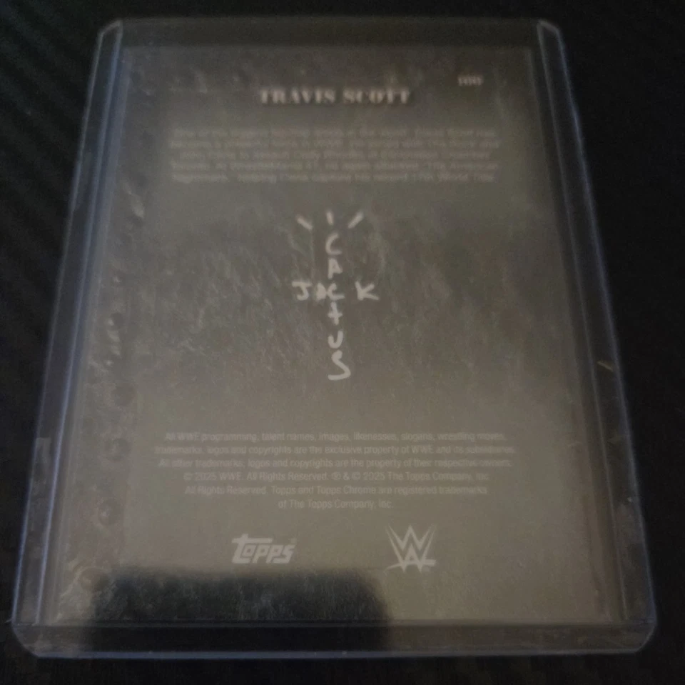 2025 Topps Chrome WWE X Cactus Jack Travis Scott Blue Shimmer Refractor 178/199 - Image 2 of 3