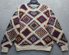 VTG 90's Woolrich Sweater Mens Large Multi Southwestern Print Chunky Hand-Knit