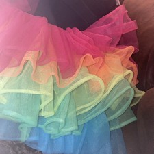 Leg Avenue Women's Rainbow Organza Tutu running skirt cosplay costume 5 Layers