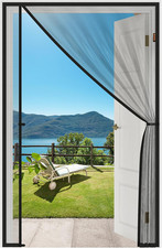 Magnetic Screen Door, Fits 36'' X 98'' Door Mesh Size 38'' X 99'' , Reversible L