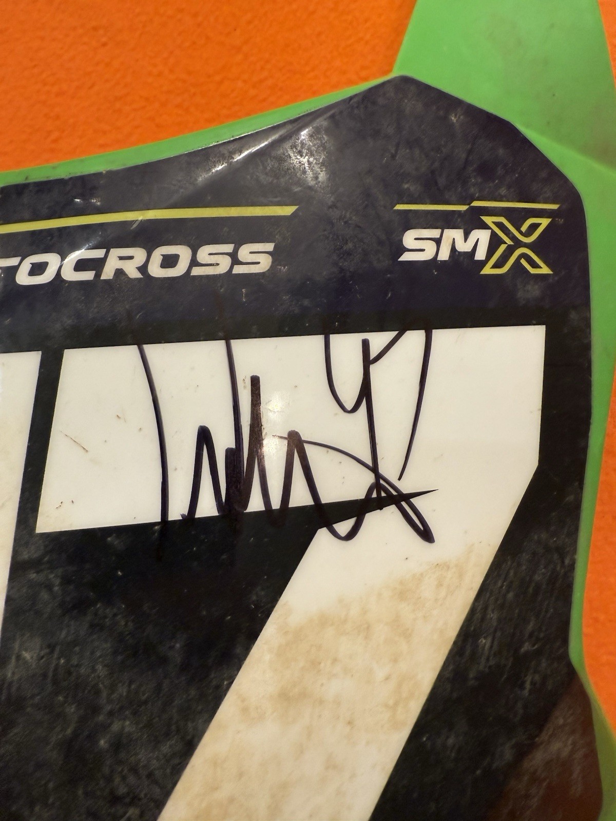 Levi Kitchen #47 Pro-Circuit Kawasaki 2025 Autographed Race Used Number Plate