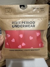 Victoria  s Secret/pink Period Underwear Boyshort Small Red With Pink Heards