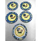 Fitz Floyd yellow blue 9” collector plate rooster coq du village 1999 lot Of 5