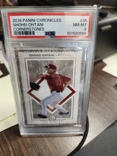 SHOHEI OHTANI 2018 PANINI CHRONICLES CORNERSTONES GRANITE RC /99. PSA 8
