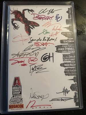 White Widow #7 Megacon Orlando Variant Cover 18 SIGNATURES Absolute Comics w/COA