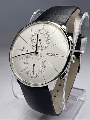 Junghans 39.5mm NEW Meister Fein Chronoscope MEGA Solar 59/4200.00 w/ B & P