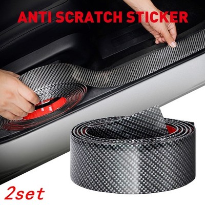 2X Carbon Fiber Universal Front Spoiler Bumper Chin Lip Skirt Protector Splitter