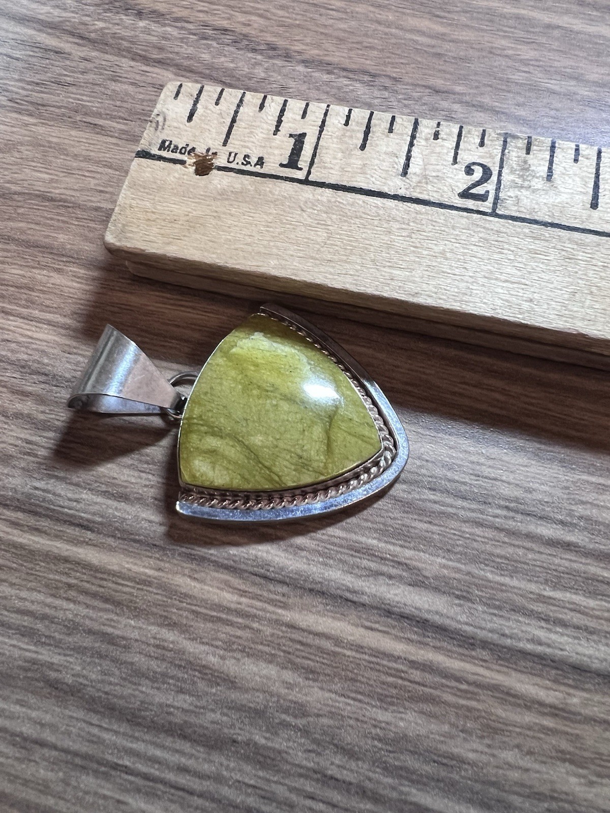 Triangular Sterling Silver 925 Jasper Pendant - image 3