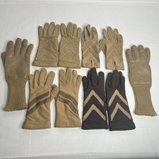 VTG Lot 5 Pair Gloves Isotoner by Aris Nylon Spandex Acrylic Brown Tan Knit