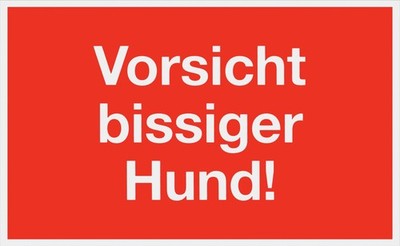 Metafranc Warnschild ''Vorsicht bissiger Hund!'' 250x150mm Infoschild 500010