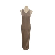 & Other Stories Rib Knit Sleeveless Midi Maxi Tank Dress Taupe Medium